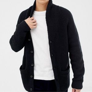 Abercrombie & Fitch Bomber style cardigan navy blue